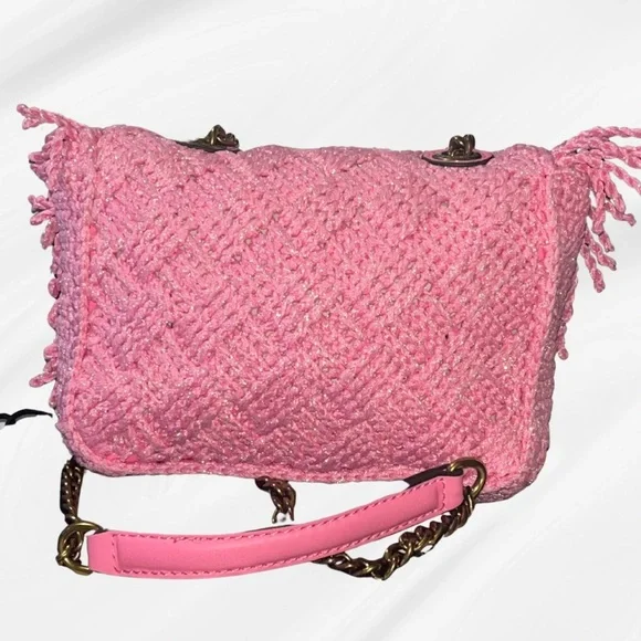 NWT! Kurt Geiger London Medium Crochet Kensington Crossbody Bag, Open Pink - Picture 8 of 13
